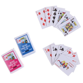 Spillekort 1:12 Miniature Spil Poker Mini Dukkehus Spillekort Tilbehør Til Dukker
