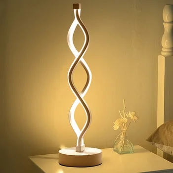 Spiral Bølge LED bordlampe Nemt at Installere Energibesparende og Moderne Dæmpbare Desktop Sengen Dekorativ Lampe Akryl Lampe Lightting