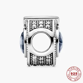 Sterling Sølv 925 Mousserende Blå Krone O charme egnet til Kvinder, Armbånd Smykker at Gøre Metal Perler Signature Series