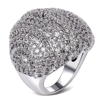 Store Ringe Cubic zircon Ring Holiday salg kobber ring mode smykker Gratis forsendelse i Fuld størrelse 6, 7, 8, 9