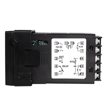 Strømforsyning 12VDC-Indgang PT100 K Termoelement Digital PID Temperatur Controller SSR Relæ Output for Varmen med Alarm