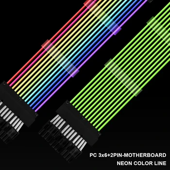Strømforsyning forlængerkabel A-RGB 24Pin ATX PCIe Dual GPU Triple 8-Pin 6 2Pin Harddisk Kabel-Connecter Støtte