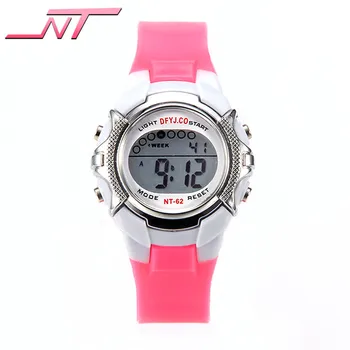 Student runde ur pink mode children ' s digital LED mekanisk vækkeur dato sportsur børn watch gave reloj часы X*
