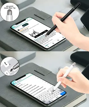 Stylus Pen Til Smartphones, 2 i 1 Touch Pen til Samsung Xiaomi Tablet-Skærm Pen Tynd Tegning Blyant Tyk Pen Kapacitet