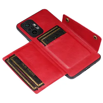 Stødsikkert Tilfælde Læder bagcover til Xiaomi Redmi Note 10 5G Tilfælde Card Slot Tegnebog Shell Redmi Note10 Pro Bemærk 10S S Flip Case