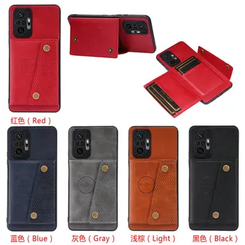 Stødsikkert Tilfælde Læder bagcover til Xiaomi Redmi Note 10 5G Tilfælde Card Slot Tegnebog Shell Redmi Note10 Pro Bemærk 10S S Flip Case