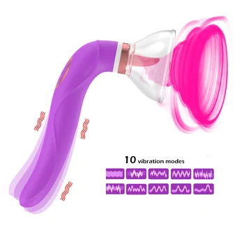 Sugende G Spot Dildo Vibrator Sex Legetøj for Voksne Kvinde Klitoris Nipple Sucker Klitoris Stimulator Vaginal Masturbator Massageapparat