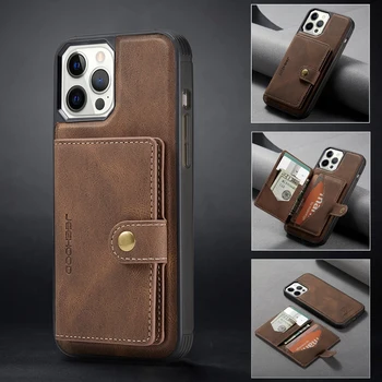 Sumkeymi Luksus Magnetiske Magsafe Læder taske Til iPhone 12 11 Pro Max 8 7 Plus-Xr-X Tegnebog Kort Solt Taske Stå Kortholderen
