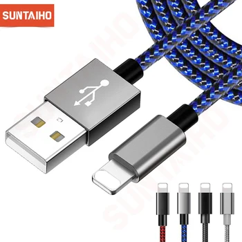 Suntaiho USB-Kabel Til iPhone, 12 ProMax 11 X XR XS 2.4 EN Hurtig Opladning Oplader Til iPhone 8Plus 7 6 6s 5 iPad Nylon Flettet Kabel