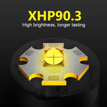 Super Lyse 500 Dykning Lommelygte XHP90 Stærke Undervands Led Torch Light Genopladelige IPX8 Erhverv Vandtæt Flash Lys
