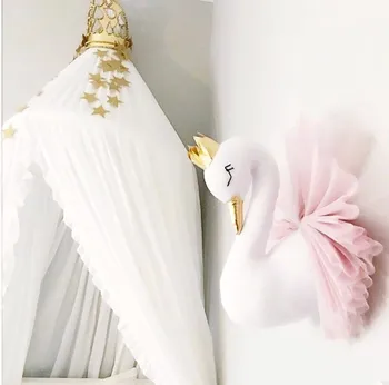 Swan Væggen 3D-Objekt Dekoration Barnets Soveværelse Ornament Pige Fødselsdag Gave Dyr Crown Væggen Hængende Dekoration