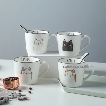Sød Kat Keramik Kaffebæger Dyr Krus Kreative Drinkware Og Te Kopper Mælk Kop Vand Cup Cartoon Kopper