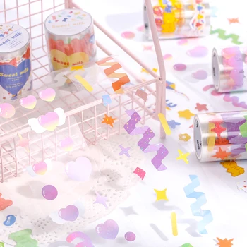 Sød Mælk Serie Transparent PET Washi Tape Dekorative Tape Diy Scrapbooking Mærkat Collage Materiale Label Papirvarer