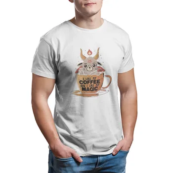Søde Anime Overdimensionerede Cosplay T-Shirts, Jeg Kan Lide Min Kaffe, Hvordan Jeg Kan Lide Mit Magiske Søde Baphomet T-Shirt Grafik