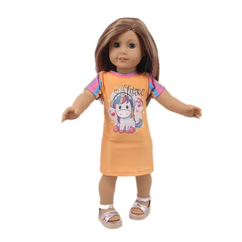 Søde Dyr T-Skjorte Pyjamas Bomuld Mode Passe 18 Tommer Er Amerikansk Og 43 Cm Reborn Baby Doll Tøj Accessories ,Børn'Toys