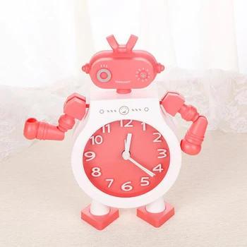 Søde Robot Form Vækkeur Kreative Tegnefilm Robot Lille Vækkeur Soveværelse Natbordet Ur Vågne Op Vækkeure