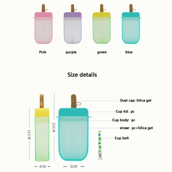 Søde Sugerør Cup Nye Plast Popsicle vandflaske Udendørs Gennemsigtig Saft at Drikke Kop Kreative Studerende Krus for Voksne Børn