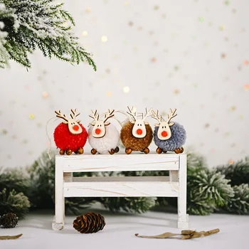 Søde piger Følte Elk juletræspynt Træ-Hængende Pendel Hjorte Håndværk Ornament Xmas Dekorationer til Hjemmet Nye År 2021