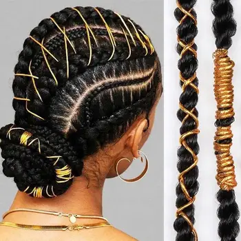 Sølv Fletninger Braiding Hair Styling Tynd Styling Værktøjer, Strækbar Braiding Hair-Strenge Afrikansk Fletning Flettet Elastisk Hår Reb