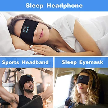 Søvn Headset Bluetooth Tørklæde Hovedbøjle Wireless Music Sports Hovedbøjle Indbygget Sleep Musik, Eye Mask til Side Sleeper