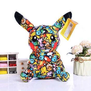 TAKARA TOMY Nye Limited Edition Pokemon Stof Kunst Begrænset Graffiti Pikachu Dukke Kawaii Plys Nøglering Toy Børns Gave