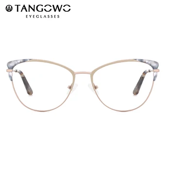 TANGOWO Metal Cateye Briller Ramme Kvinder Stilfuld Luksus Briller Optisk Nærsynethed Recept Briller Vintage Brillerne MF7717