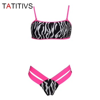 TATITIVS Zebra Stripe Bikini Kvinders Badetøj Halsudskæring Badedragt 2021 Sommer Patchwork Brazilian Stranden Monokini badetøj