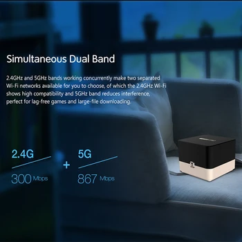 TOTOLINK T10 Smart Home Trådløs Router Hele Hjem Gigabit Mesh WiFi System Med AC1200 Dual Band-2,4 G/5.0 GHz APP Fjernbetjening Styre