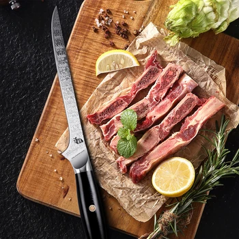 TUO Udbening Kniv 7 tommer - Filet Kniv Fleksibel køkkenkniv AUS-8 Japansk Stål med G10-Håndtag - FALCON S-SERIEN