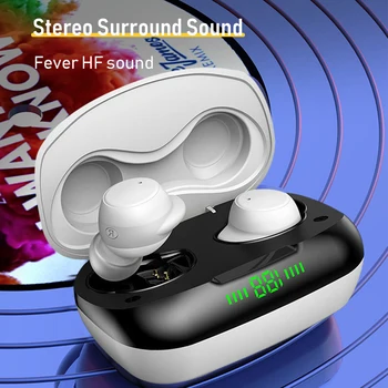 TWS-24 Ægte Trådløse Bluetooth Øretelefoner 5.0 In Ear Stereo Hovedtelefoner Vandtæt Mini Hovedtelefoner med Noise Cancelling Mikrofon