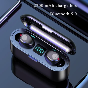 TWS Bluetooth-Hovedsæt med Mikrofon 2200 mAh Opladning Max HIFI Trådløse Hovedtelefoner I-øret Øretelefoner Sport Heasets HD-Opkald