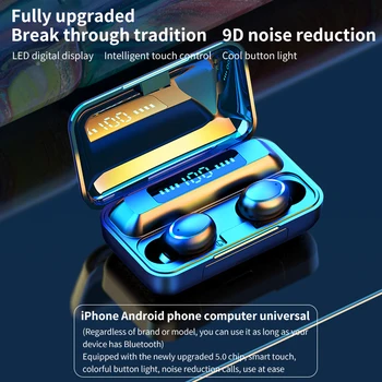 TWS F9 Bluetooth Hovedtelefon V5.0 Trådløse Stereo Headset Sport Vandtætte Høretelefoner, Mini-Touch Kontrol Af Støjreducerende Headset