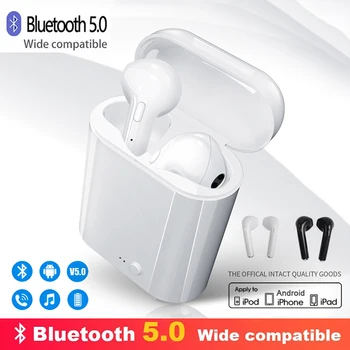TWS i7s Bluetooth-Hovedtelefoner, Trådløse Hovedtelefoner, Luft Øretelefoner Sport Håndfri Headset Med Opladning Boks Til Apple iPhone og Android