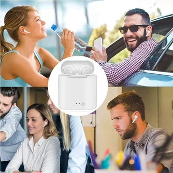 TWS i7s Bluetooth-Hovedtelefoner, Trådløse Hovedtelefoner, Luft Øretelefoner Sport Håndfri Headset Med Opladning Boks Til Apple iPhone og Android
