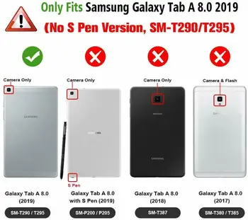Tab Et 8.0 tommer 2019 Tablet taske til Samsung Galaxy Tab EN 8 SM-T290 SM-T295 Silicium Beskyttende Hud Shell Stå Funda Para Sag