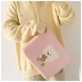 Tablet-Case Etui Korea sød bjørn laptop taske kvindelige studerende taske 11 13 tommer tommer Ipad etui beskyttende