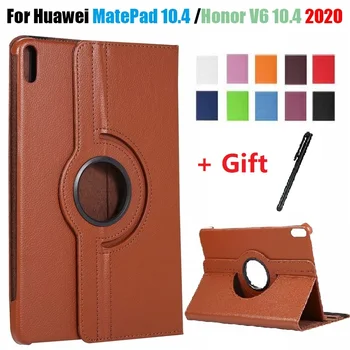 Tablet etui til Huawei MatePad 10.4 Stå BAH3-W09 BAH3-AL00 Folde PU Læder Cover til Huawei Honor V6 Tilfælde funda med Stylus