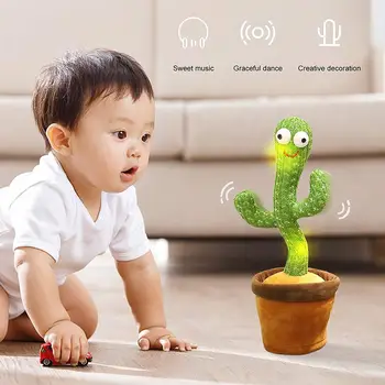 Taler Kaktus Plys Legetøj, Elektriske Synge Sange Vride Dancing Kaktus Lysende Optagelse Lære At Tale Legetøj Til Baby Børn