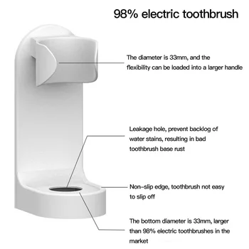 Tandbørste Stå Rack Arrangør Elektrisk Tandbørste Vægmonteret Holder Pladsbesparende Badeværelse Tilbehør