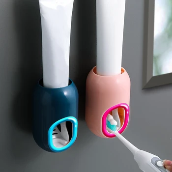 Tandpasta Dispenser Selvklæbende Vægmonteret Automatisk Tandpasta Squeezer Arrangør For Børn, Voksne Bathrooom Tilbehør