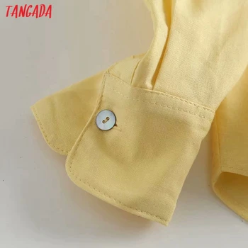 Tangada 2021 Høj Kvalitet Kvinder Bomuld Bluse med Lange Ærmer Smarte Kvindelige Kontor Dame Shirt Blusas Femininas 4C100