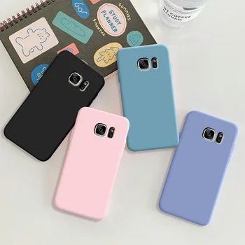 Taske Til Samsung Galaxy S7 Tilfælde Soft TPU Silicone Case-Solid Farve Beskyttende Telefon Shell Tilbage Omfatte Tilfælde,