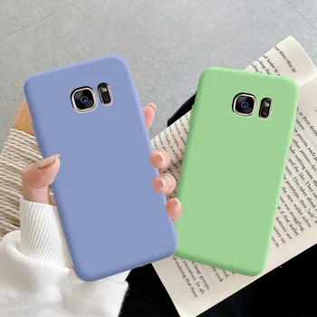 Taske Til Samsung Galaxy S7 Tilfælde Soft TPU Silicone Case-Solid Farve Beskyttende Telefon Shell Tilbage Omfatte Tilfælde,
