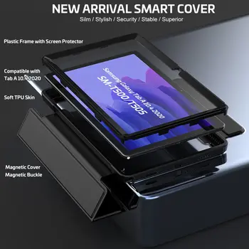 Taske Til Samsung Tab A710.4 T500 T505 2020 TPU Akryl Back Cover med Stand Auto Sleep Smart Tablet Cover