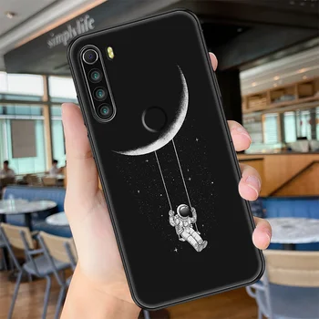 Tegnefilm Astronauter Søde Telefon tilfældet For Xiaomi Redmi Note 7 7A 8 8T 9 9A 9S 10 K30 Pro Ultra sort blød kofanger kunst celle dækning