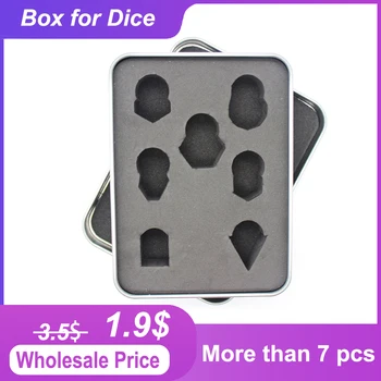 Terningerne metal box Standard størrelse terninger metal box 7pcs D4 D6 D8 D10 D% D12-D20 sæt metal boks Enhed pris for mere end 7 er kun 1,9$