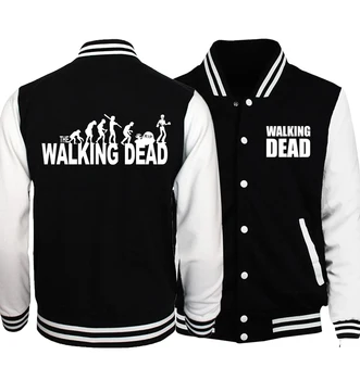 The Walking Dead Jakke Mænd Fløj Print Coat 2020 Forår, Efterår Helt Ny Sort Hvid Baseball Uniform Hip Hop Streetwear Til Mænd