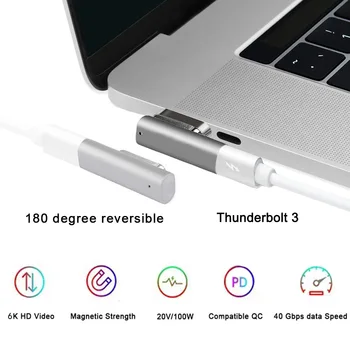 Thunderbolt 3 Magnetisk USB-C Adapter 24Pins Type C-Stik PD 100W Hurtig Opladning 40Gbp/S Converter Til IPad MacBook Pro Skifte