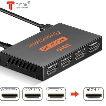 Tjtak HDMI Splitter-1 x 4 4K-3-Port HDMI-Switcher 1: 4 Ud af HDMI Switch med 3D Til Xbox 360 PS4 Smart TV HDTV DVD, PS3, Xbox