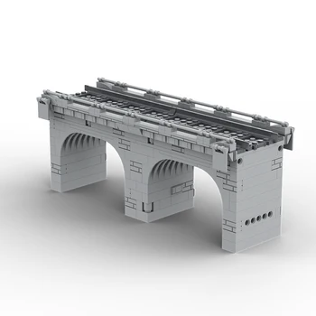 Tog Spor Arch Bridge Viadukten Buk Trafik Vej Street View Model Blokke DIY Pædagogisk Legetøj Samle Mursten Barn Gave